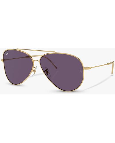 Ray-Ban Rbr0101s Aviator Reverse Sunglasses - Purple