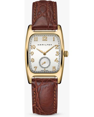 Hamilton X Indiana Jones H13431553 American Classic Boulton Small Second Leather Strap Watch - White