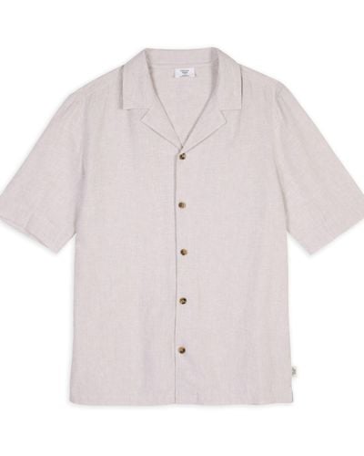 Chelsea Peers Linen Blend Micro Stripe Shirt - Pink
