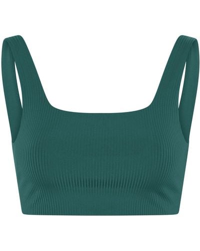 GIRLFRIEND COLLECTIVE Tommy Ribbed Sports Bra - Green