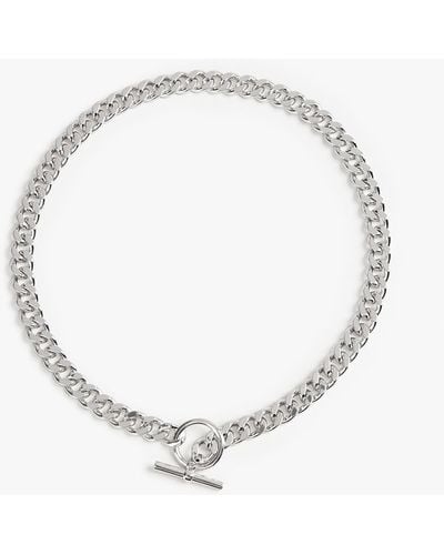 Hush Vivienne T-bar Chain Necklace - White