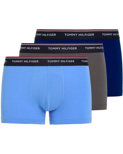 Tommy Hilfiger Logo Waist Organic Cotton Blend Trunks - Blue