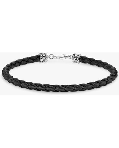 Thomas Sabo Rebel Woven Nappa Leather Bracelet - Black