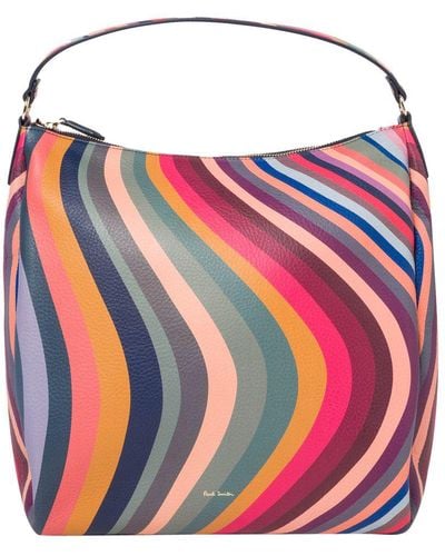 Paul Smith Hobo Swirl Leather Shoulder Bag - Multicolour