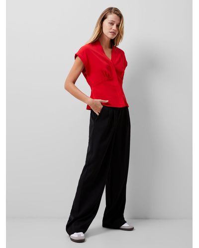 French Connection Carmen Crepe Blouse - Red