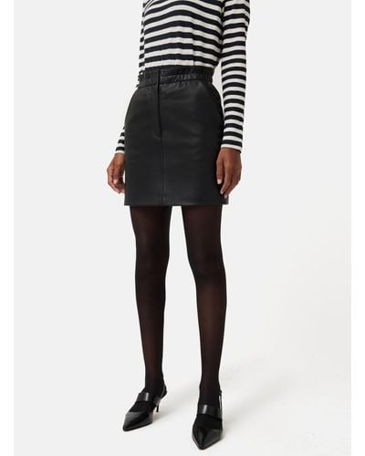 Jigsaw Mini Leather Skirt - Black