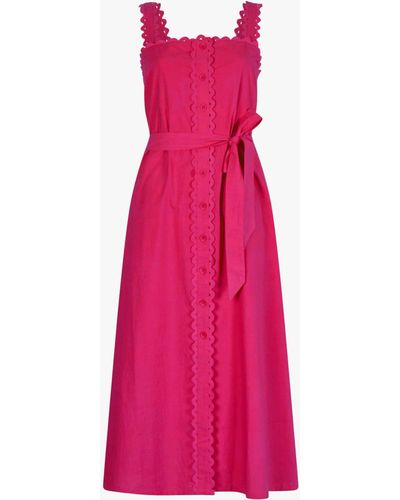 Great Plains Summer Ric Rac Midi Dress - Pink