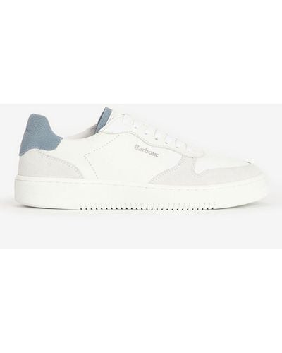 Barbour Celeste Leather And Suede Trainers - White