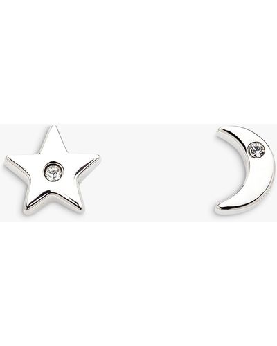 Melissa Odabash Swarovski Crystal Star And Moon Stud Earrings - Metallic