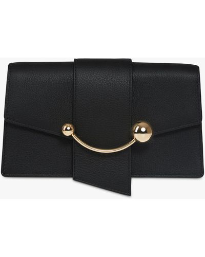 Strathberry Crescent Leather Shoulder Bag - Black