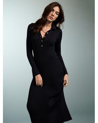 Baukjen Cece Rib Knit Midi Dress - Black