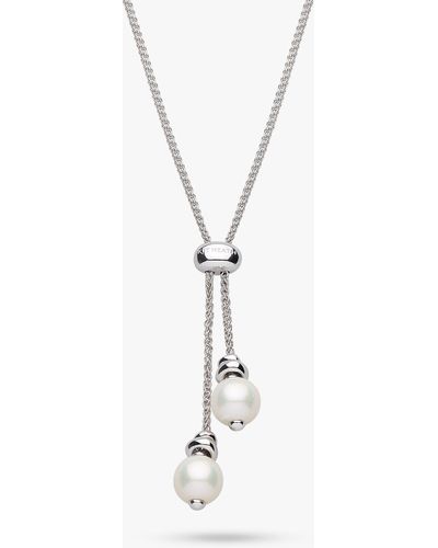 Kit Heath Freshwater Pearl And Silver Pebbles Necklace - White