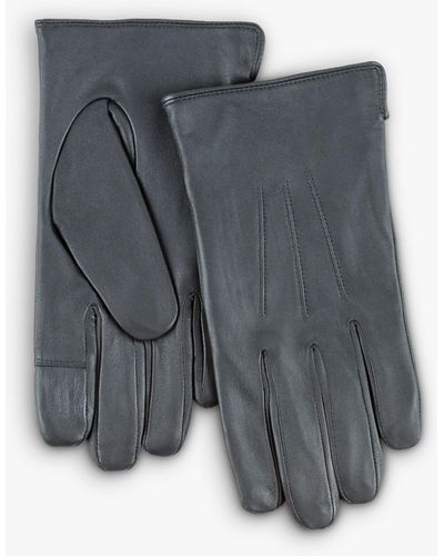 Totes 3 Point Leather Smartouch Gloves - Grey