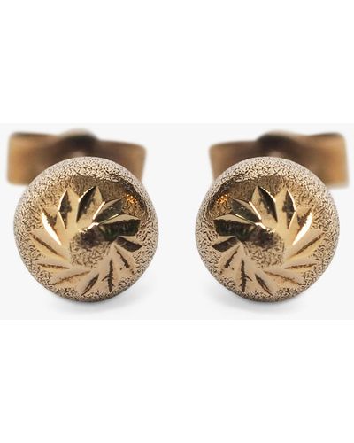 L & T Heirlooms Second Hand 9ct Yellow Gold Ball Stud Earrings - Natural