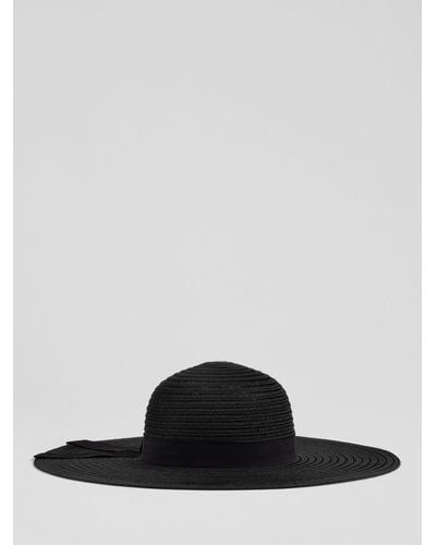 LK Bennett Savannah Raffia Hat - Black