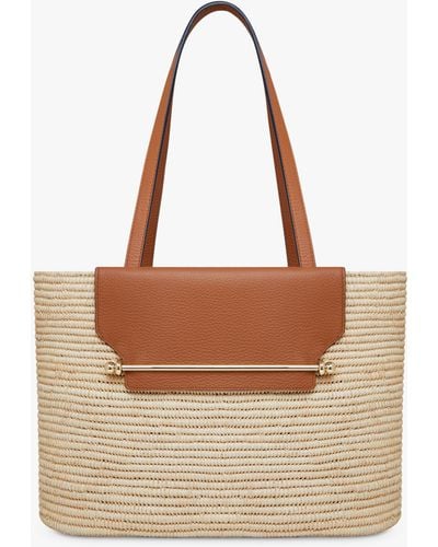 Strathberry Raffia And Leather Basket Shoulder Bag - Natural