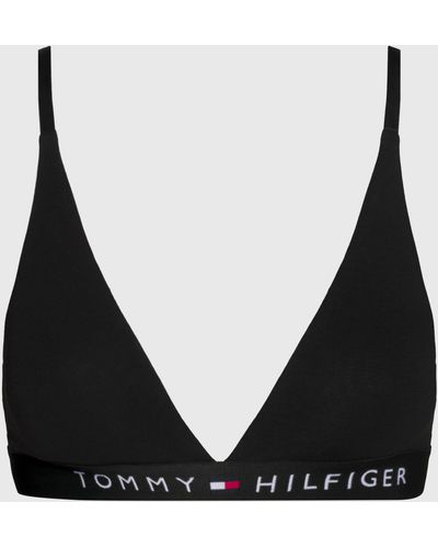 Tommy Hilfiger Logo Underband Triangle Bra - Black