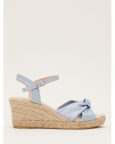 Phase Eight Leather Knot Front Espadrille Shoes - Natural