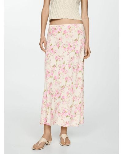 Mango Julieta Floral Maxi Skirt - Pink