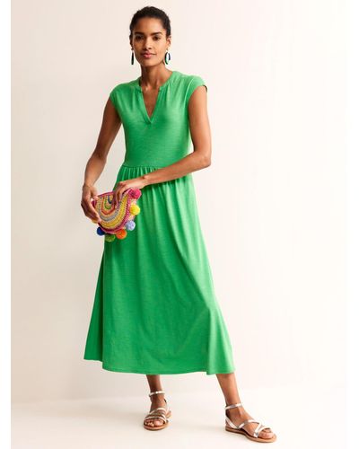 Boden Chloe Notch Jersey Midi Dress - Green