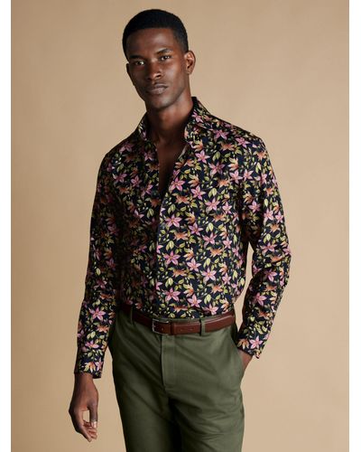 Charles Tyrwhitt Classic Fit Large Floral Liberty Print Shirt - Natural
