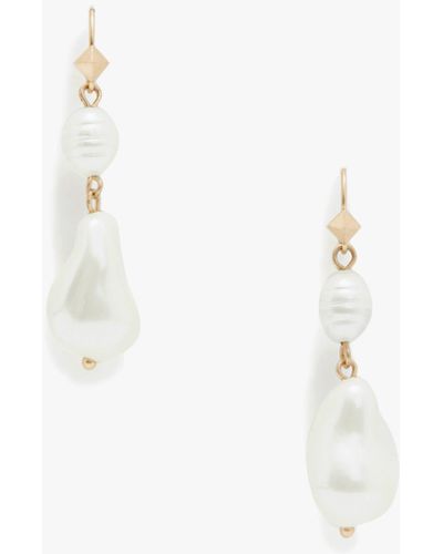 AllSaints Faux Pearl Drop Earrings - White