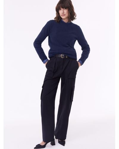 Baukjen Patricia Tailored Utility Wool Blend Cargo Trousers - Blue