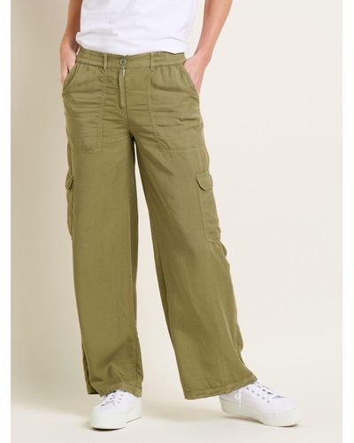 Brakeburn Wide Leg Cargo Trousers - Green