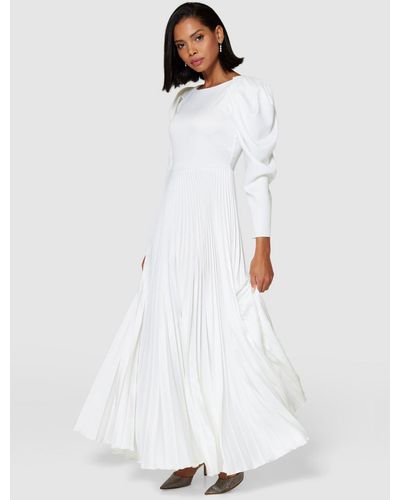 Closet Pleated Maxi Dress - White