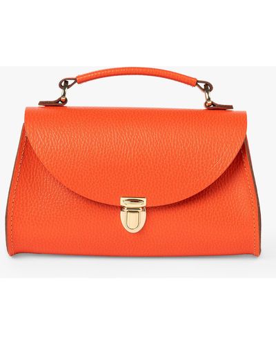 Cambridge Satchel Company The Mini Poppy Leather Shoulder Bag - Orange