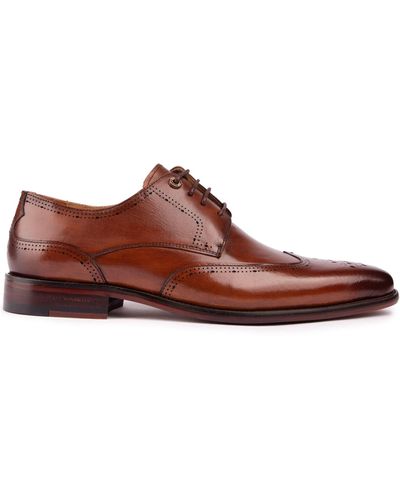 Simon Carter Burrow Leather Brogue Shoes - Brown