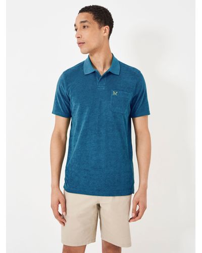 Crew Towelling Polo Shirt - Blue