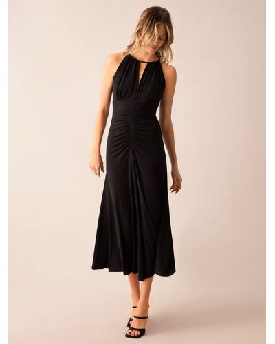 Ro&zo Jersey Halterneck Midi Dress - Black