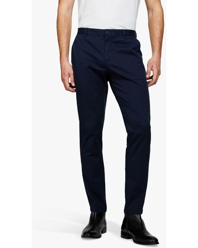 Sisley Stretch Cotton Drill Chino Trousers - Blue