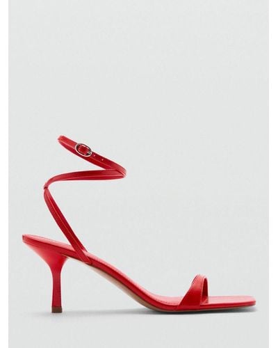 Mango Pauli Strappy Heeled Sandals - Red