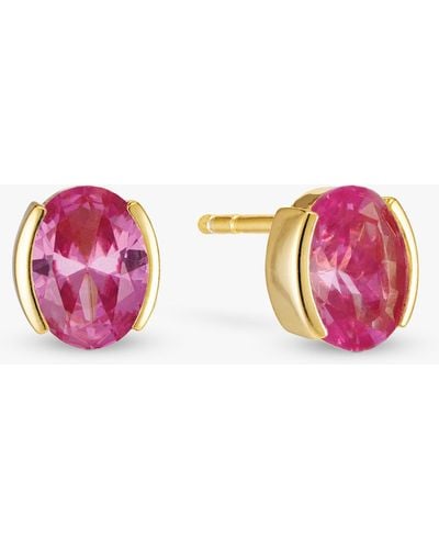 Sif Jakobs Jewellery Gold Plated Stud Earrings - Pink
