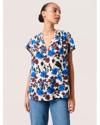 Soaked In Luxury Jaila Marian Floral Top - Blue