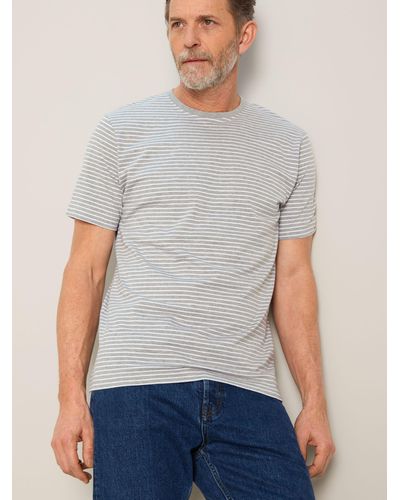 John Lewis Supima Cotton Fine Stripe T-shirt - Grey