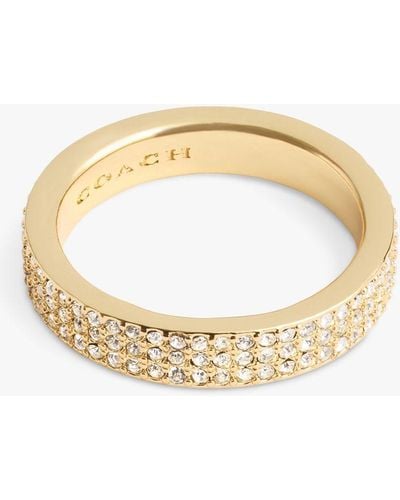 COACH Signature Cubic Zirconia Ring - Metallic