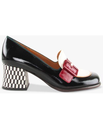 Chie Mihara Meisin Leather Colour Block Heeled Loafers - Multicolour