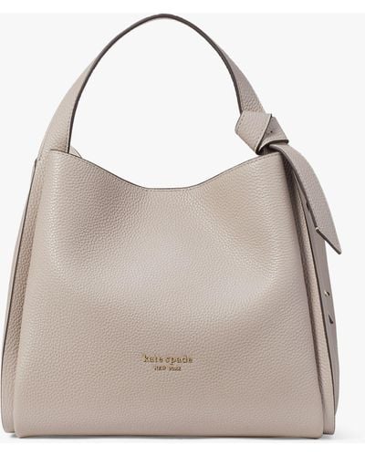 Kate Spade Knott Medium Leather Cross Body Tote Bag - Grey