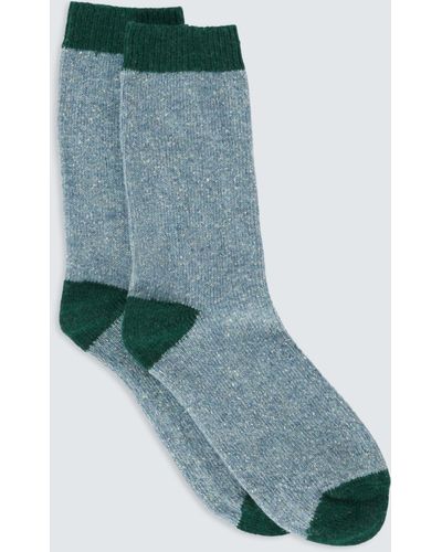 John Lewis Speckled Wool Silk Blend Socks - Green