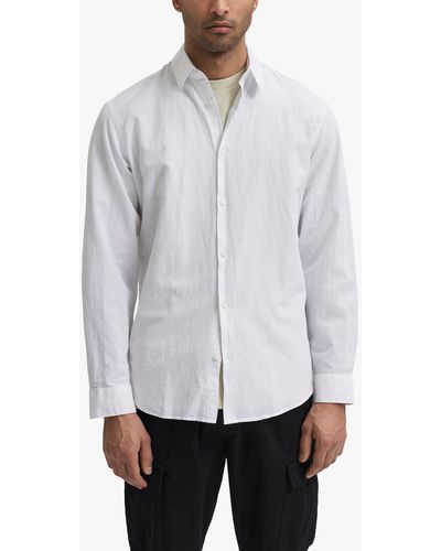 SELECTED Cotton Linen Blend Shirt - White