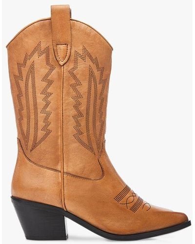 Moda In Pelle Heston Leather Cowboy Boots - Brown