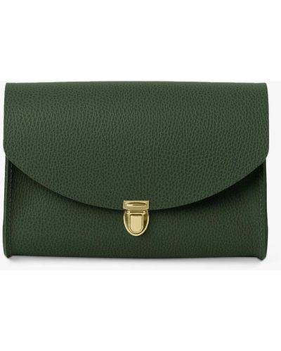 Cambridge Satchel Company The New Large Pushlock Celtic Grain Leather Shoulder Bag - Green