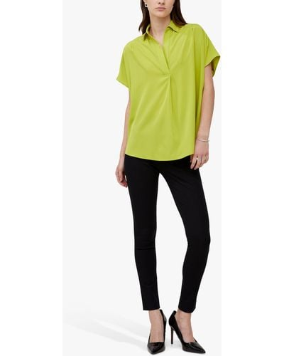 French Connection Short Sleeve Light Crepe Blouse - Yellow