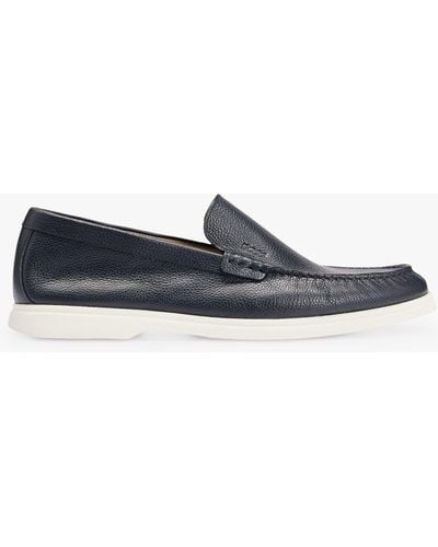 BOSS Boss Sienne Leather Moccasin Loafers - Blue
