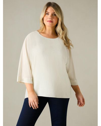 Live Unlimited Curve Textured Overlay Top - Natural