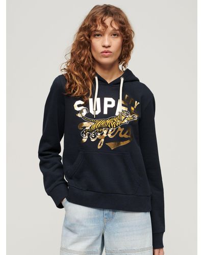 Superdry Reworked Classics Graphic Hoodie - Blue