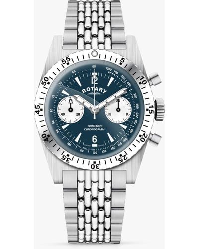 Rotary 1895 Skindiver Chronograph Bracelet Strap Watch - White